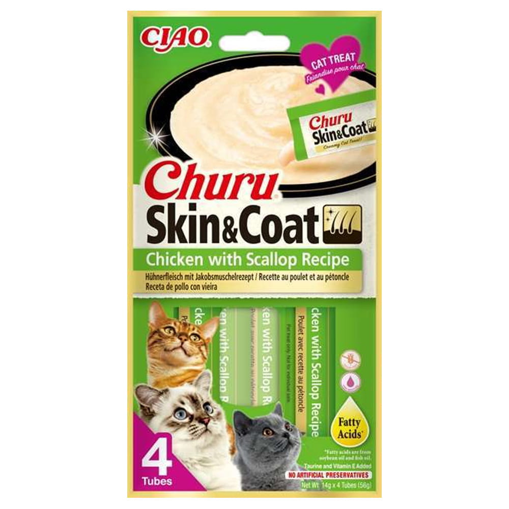 naba Churu Skin & Coat Przysmak dla kota na sierść i skórę mix 4szt